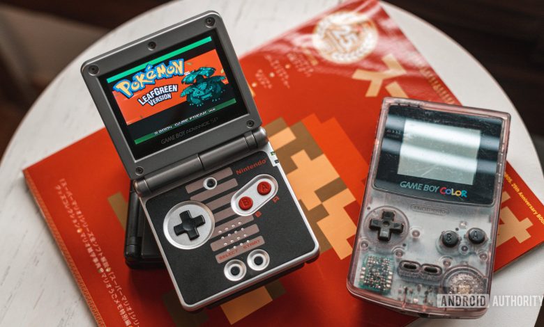 Game Boy Advance SP with Pokemon