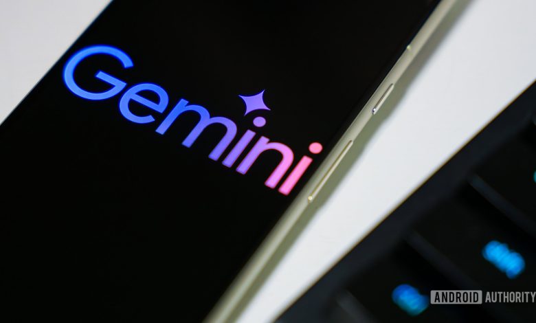 Google Gemini logo on smartphone stock photo (7)