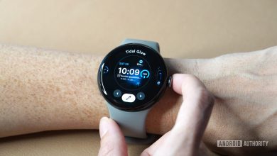 A user scrolls through their watch face options on the Google Pixel Watch 3.