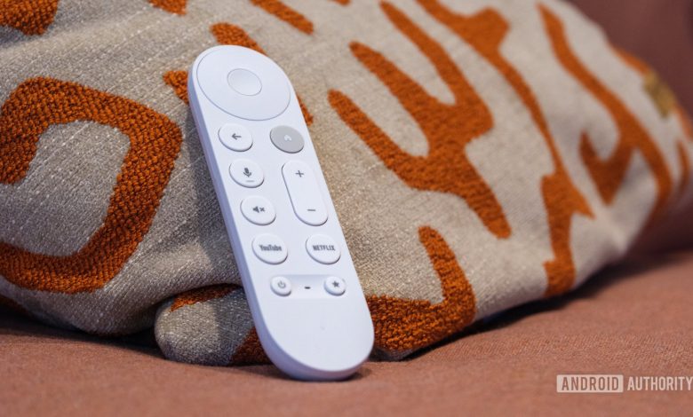 Google TV Streamer remote on pillow