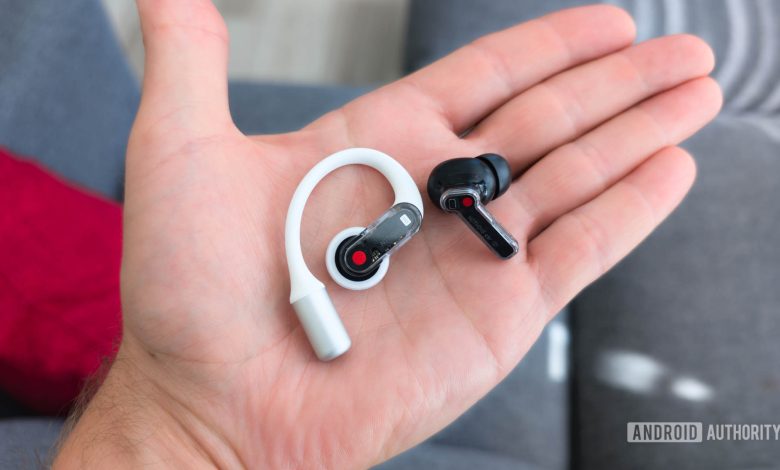 Nothing Ear Open vs Nothing Ear 2 in hand single earbud