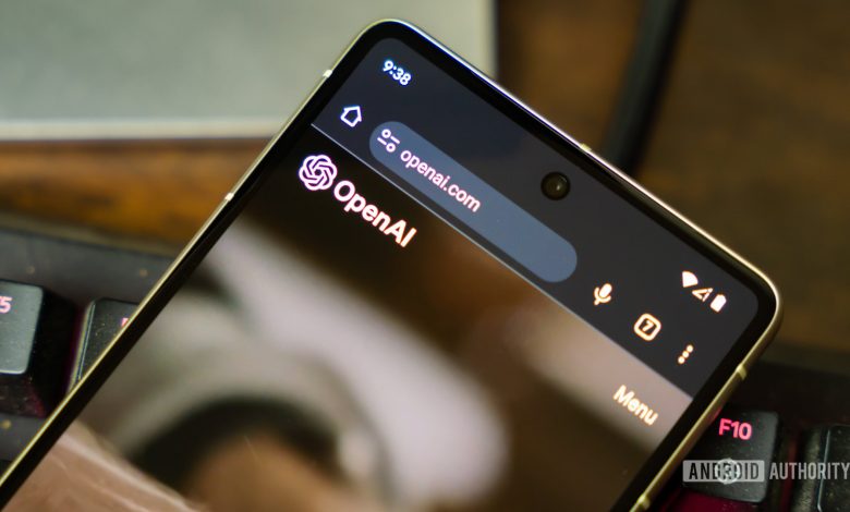 OpenAI on website on smartphone stock photo (2)