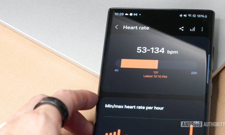 A Samsung Galaxy Ring reviews their heart rate data.