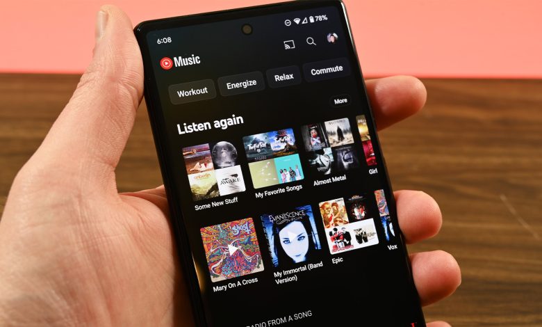 YouTube Music home screen UI 1