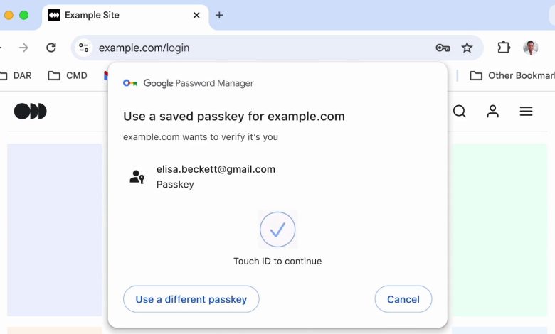 chrome passkey