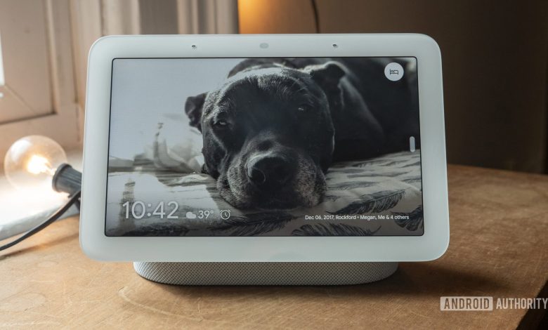 Google's second-generation Nest Hub displaying photo wallpaper.