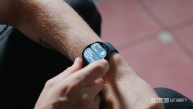 A man swipes through the Google Pixel Watch 3 on his left wrist.