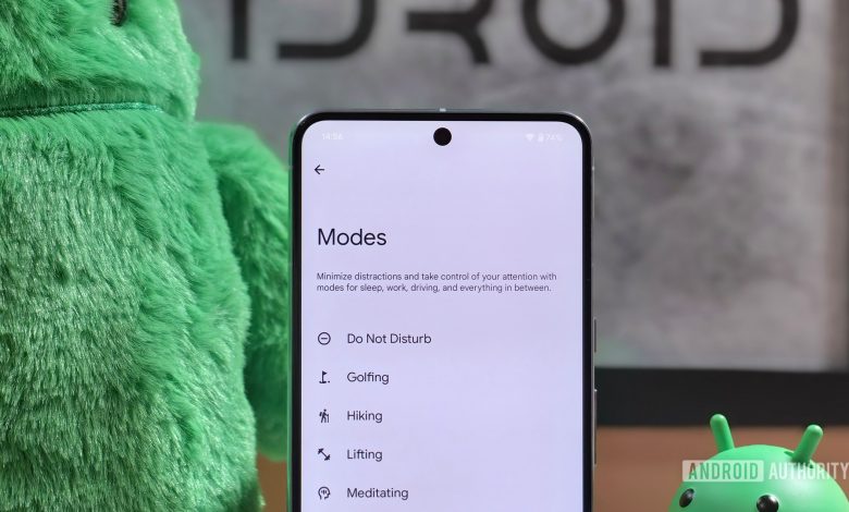 Settings page for the Modes feature in Android 16