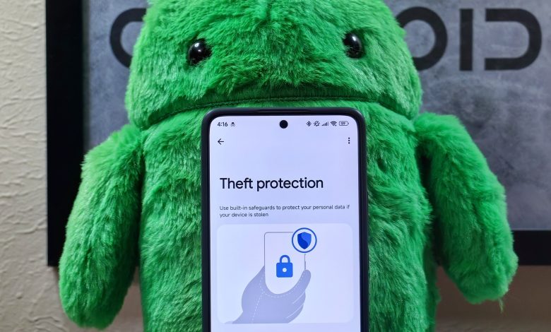 Theft protection settings on Android