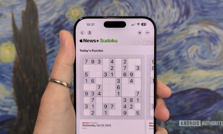 Apple News Plus Sudoku on iOS 18.2 beta 1