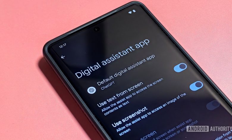 ChatGPT being set as the default digital assistant app