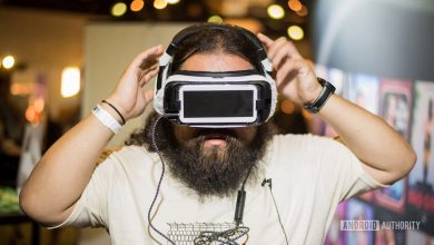 Edgar strapping on a VR headset