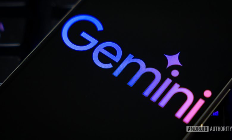 Google Gemini logo on smartphone stock photo (5)