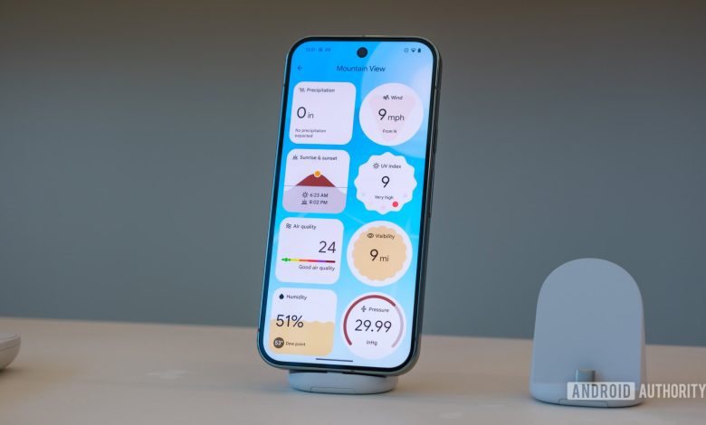 Google Pixel 9 Pro weather app