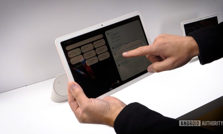 Google Pixel Tablet Finger On Display Holding