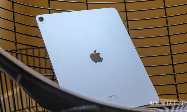 apple ipad air back on chair