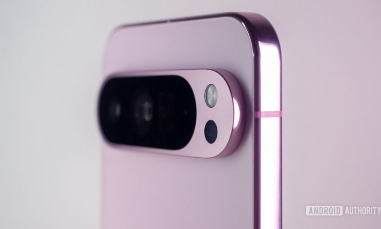 google pixel 9 pro xl pink camera sideways