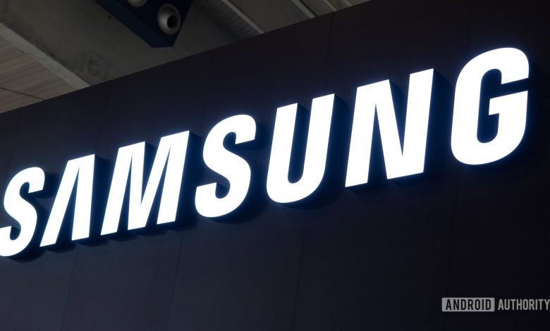 samsung logo stock photo