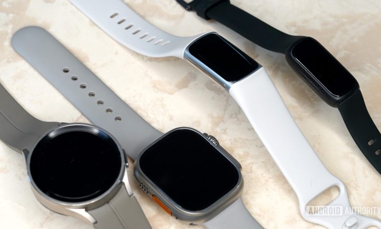 Leading smartwatches rest alongside two of the market's most popular fitness trackers.