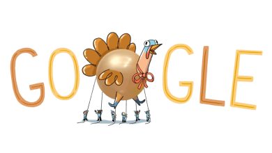 First Google Thanksgiving Doodle