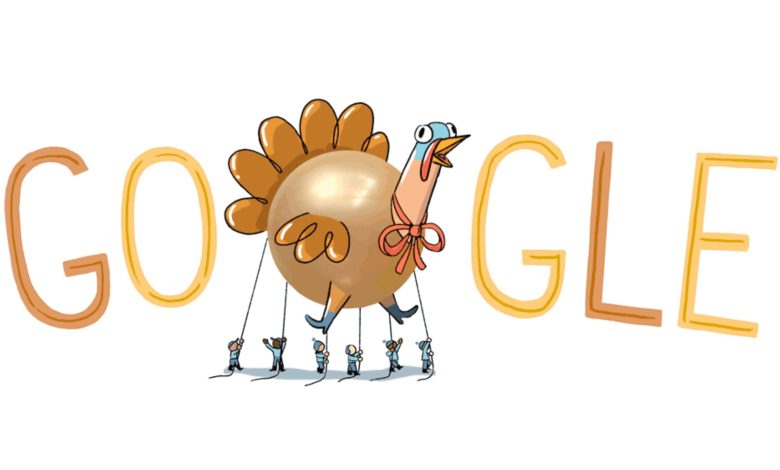 First Google Thanksgiving Doodle