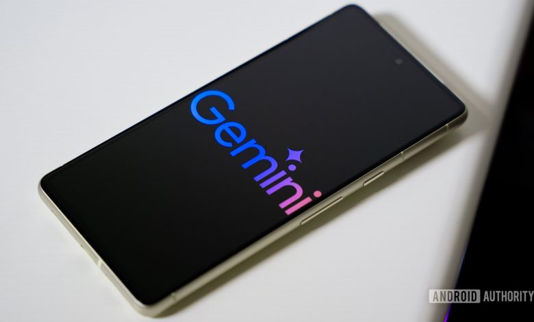 Google Gemini logo on smartphone stock photo (3)