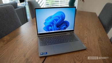 Lenovo ThinkBook Plus Gen 5 Hybrid Open on Table in Windows Mode