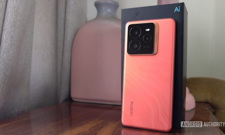 Realme GT 7 Pro upright with box