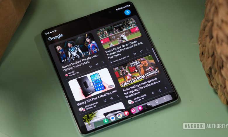 Samsung Galaxy Z Fold 5 google discover