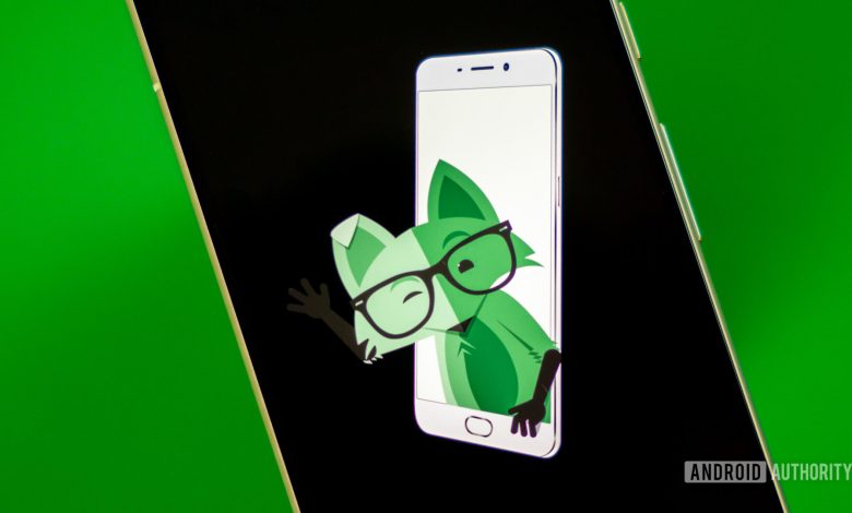 Stock photo of Mint Mobile fox on phone 2