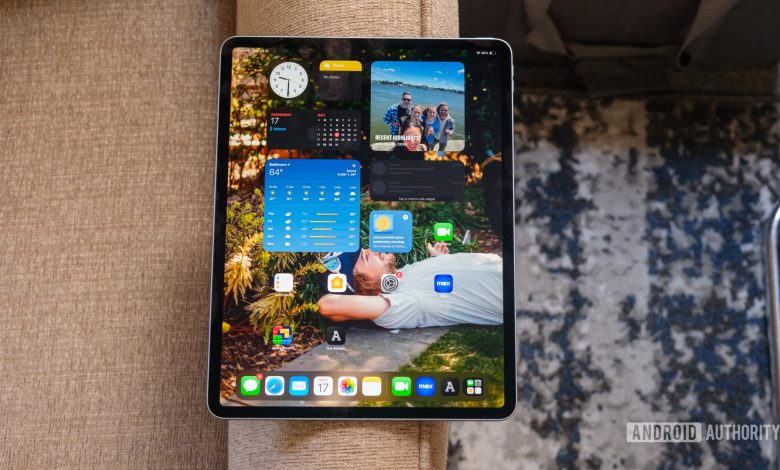 apple ipad air display on couch