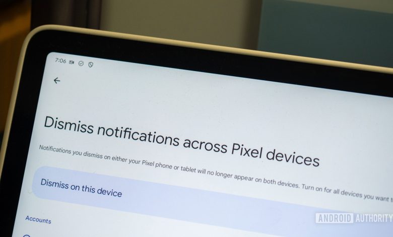 dismiss notifications across pixel