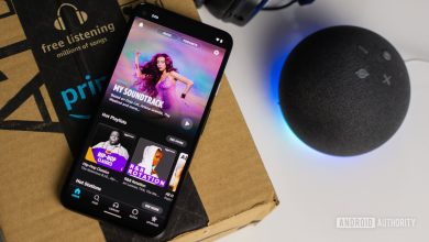 Amazon Music with Echo and headphones stock photo 7