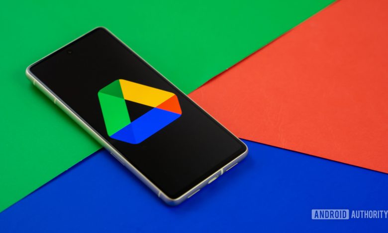 Google Drive logo on smartphone Stock photo