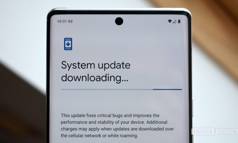 Google Pixel 6 update downloading