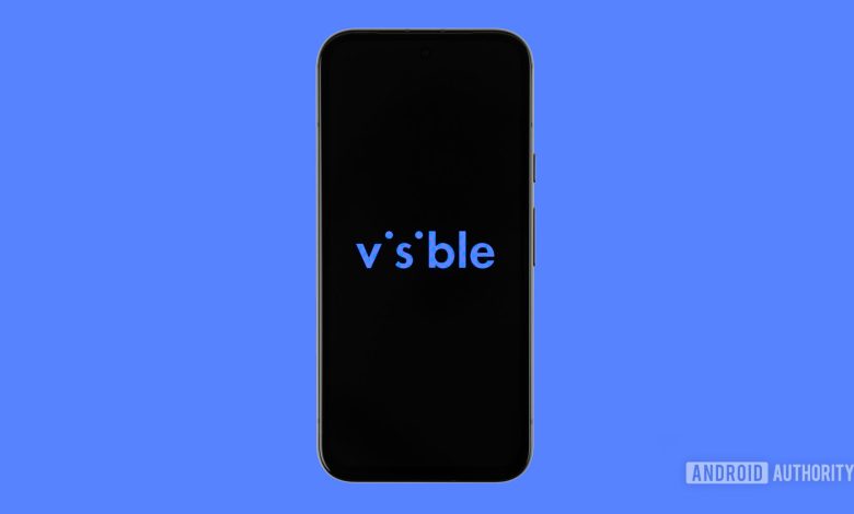 Visible logo on smartphone with colored background stock photo