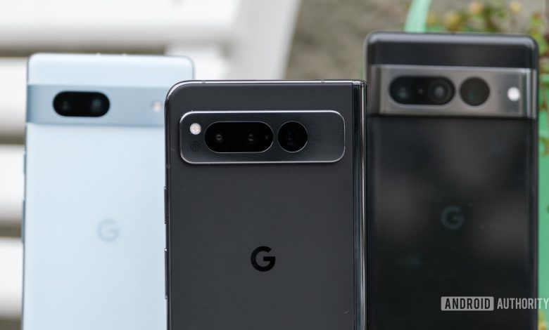 google pixel fold camera vs google pixel 7 pro camera vs google pixel 7a camera close up