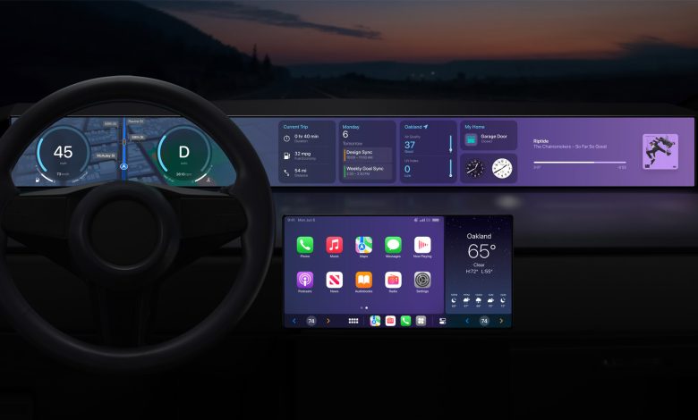 A mockup of the 2023 Apple CarPlay