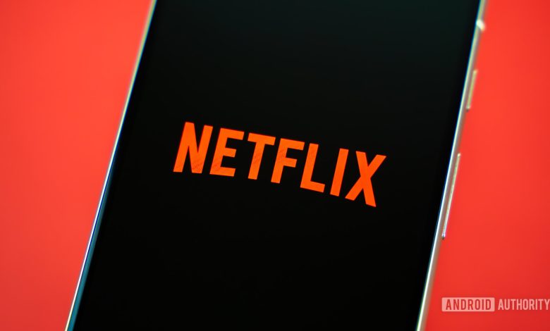 Netflix logo on smartphone stock photo (1)