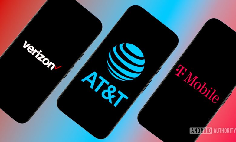 Stock photo of major US carriers Verizon Wireless, AT&amp;T, and T Mobile (6)